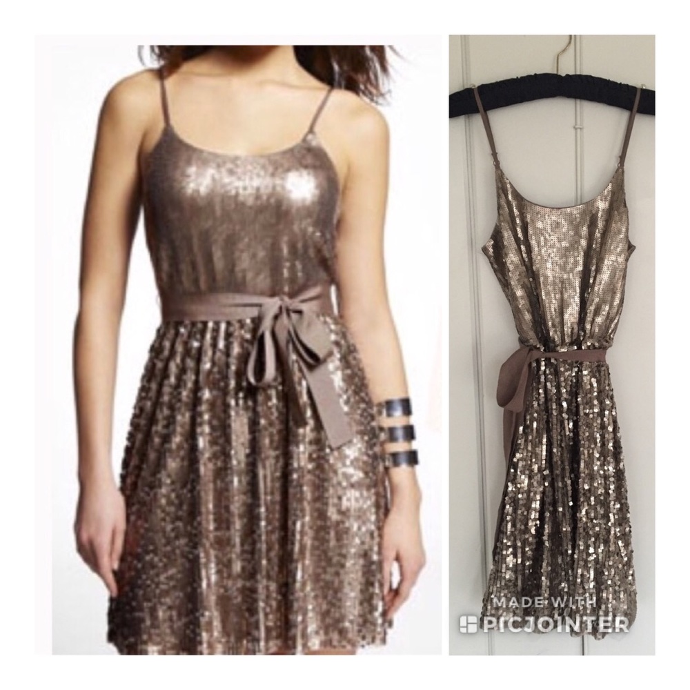 Beautiful Express Gold Sequin Party Dress